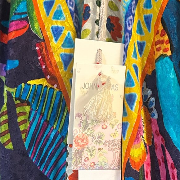 Johnny Was Eva Printed Farout Vibrant Womens Floral Maxi Scarf Dress Size S NWT - Picture 5 of 7